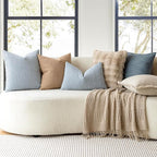 Foindtower Set of 2, Decorative Textured Boucle Throw Pillow Covers Accent Solid Pillow Cases Neutral Soft Cozy Couch Cushion Case for Chair Sofa Bedroom Living Room Home Decor 26 x 26 Inch Light Blue