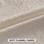 FUTEI Cream Flannel Throw Pillow Covers 18x18 Inch Set of 2,Soft Dimensional Textured Cushion Cases,Modern Home Decor for Couch Living Room