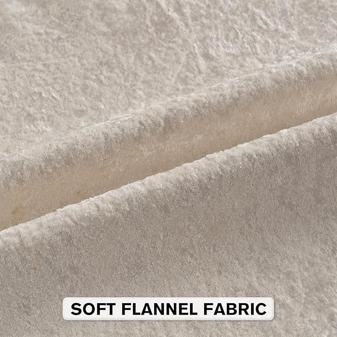 FUTEI Cream Flannel Throw Pillow Covers 26x26 Inch Set of 2,Soft Dimensional Textured Euro Pillow Shams,Modern Home Decor for Couch Living Room