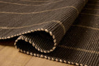 Loloi Leanne Ford Weatherstaff Collection WTS-01 Espresso/Natural 2'-3" x 3'-9" Accent Rug Jute, Striped, Neutral, Entryway, Mudroom, Bathroom, and Kitchen