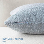 Foindtower Pack of 2 Modern Textured Boucle Throw Pillow Covers Accent Solid Decorative Pillow Cases Cozy Woven Couch Cushion Case for Chair Sofa Bed Living Room Home Decor, 22 x 22 Inch, Light Blue