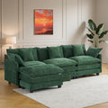 111.4" Cloud L Shaped Sectional Couch with Ottoman｜Modular Chenille Sofa with 29.1" Deep Seat｜FSC Solid Wood Frame｜Easy Assembly & 1YR Guarantee｜for Living Room Bedroom Apartment