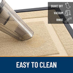 OLANLY Front Door Mat Indoor Outdoor Entrance, Waterproof All-Season, All-Weather Doormat, Sturdy Natural Rubber, Fade Resistant, Low Profile, Easy Clean Patio Porch Entryway Mat, 59x20, Beige