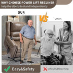 Recliner Chairs for Adults, Oversized Bedroom Chair with Massage, Sofa Chair Home Theater Seating with Lumbar Support, Lift Chair for Elderly, Nursery Chair for Living Room (Genuine Leather)