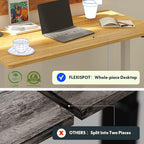 FLEXISPOT EN1 Whole-Piece Standing Desk 40 x 24 Inches Electric Height Adjustable Desk for Home Office (White Frame + Maple Top)