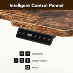 51" Reversiable L-Shaped Electric Standing Desk Adjustable Height Gaming Stand Up Corner Desk Sit Stand Home Office Computer Desk with Splice Board, Rustic Brown Top