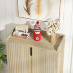 Tribesigns Shoe Cabinet with Doors,Natural 5 Tiers Shoe Storage Cabinet for Entryway, 25 Pairs Wooden Shoe Rack Cabinet, Modern Shoe Organizer Storage for Living Room, Bedroom, Hallway, Closet