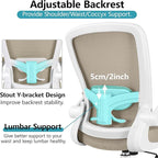 FelixKing Office Chair, Ergonomic Desk Chair Breathable Mesh Chairs Adjustable High Back Lumbar Support Flip-up Armrests, Executive Rolling Swivel Comfy Computer Chairs Home Office Khaki