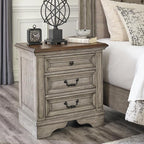 Signature Design by Ashley Lodenbay Casual 3 Drawer Night Stand with USB Charging Ports, Antique Gray