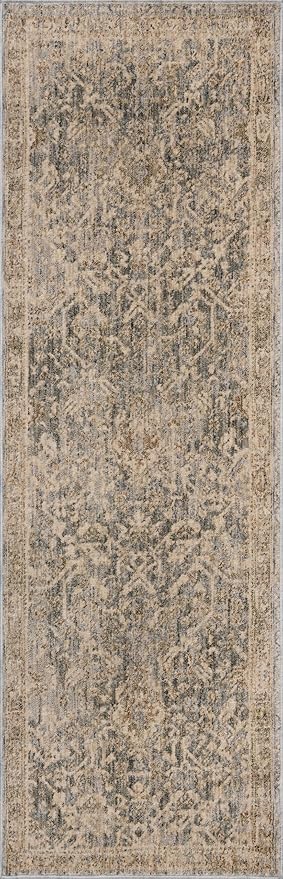 Loloi Magnolia Home by Joanna Gaines Junie Collection JUE-01 Blue/Natural 7'-10" x 7'-10", .38" Pile Height, Round Area Rug