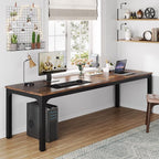 Tribesigns 78.7 Inches Extra Long Computer Desk 2 Person Desk, Double Long Desk, Workstaion for Home Office, Brown+Black