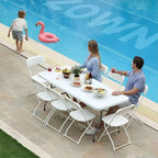 SEALAMB Plastic Folding Chairs 30 Pack, White Commercial Portable Indoor/Outdoor Chairs for Home Office, Wedding, Events Parties with Steel Frame, 350lbs Capacity (White-Plastic, 30 Pack)