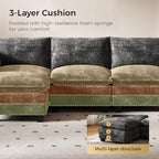 KKL Modular Sectional Sofa, J-Shaped 5 Seater Convertible L-Shaped Cloud Couch with Ottoman, Chenille Modern Sectional Couches for Living Room, Apartment Grey