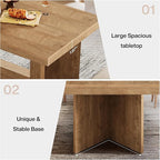 Tribesigns 63-Inch Dining Table for 4-6, Farmhouse Kitchen Table with Heavy Duty Pedestal, Rectangular Wooden Dinner Furniture for Home, Dining Room, Living Room, Brown