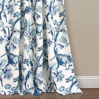 Lush Decor Dolores Light Filtering Window Panels, Pair, 52" W x 95" L, Blue - Floral Curtains for Bedroom - Vintage Curtains - Coquette Room Decor
