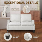 3 Piece 6-Seater Living Room Sofa Set, Modern Upholstered 3-Seater Sofa, Loveseat & Armchair, Handmade Nailhead Trim, Ergonomic Deep-Seat Couch for Living Room, Bedroom, Apartment, Beige