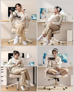 Hbada P1 Ergonomic Office Chair with 2D Lumbar Support & Adjustable Headrest - Heavy Duty 300lbs Capacity, 102° Reclining, Foldable Arms, Thick Cushion - Perfect for Home Office Chair, White