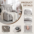 Dual Motor Power Lift Recliner for Elderly, Large Electric Lift Recliner with Massage and Heat, Cup Holders, Side Pocket, Fabric(Light Grey)