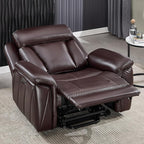 CANMOV 50" Wide Oversized Recliner, Faux Leather Power Lift Recliner Chair, Extra Large Lift Chair with Massage and Heat, Stand Up Recliner for Elderly Big and Tall, Brown