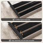 Full/Queen Size Upholstered Headboard, Adjustable Head boards with LED Light & Charging Station, Bed Headboard Only, Attach Frame, Study & Comfortable, Ideal for Bedroom, Dorm, Guest Room, Beige