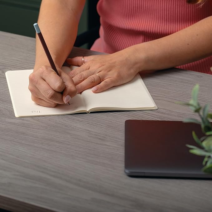 Martha Stewart Noah Home Office Parsons Desk in Gray Wood Grain with Oil Rubbed Bronze Metal Frame