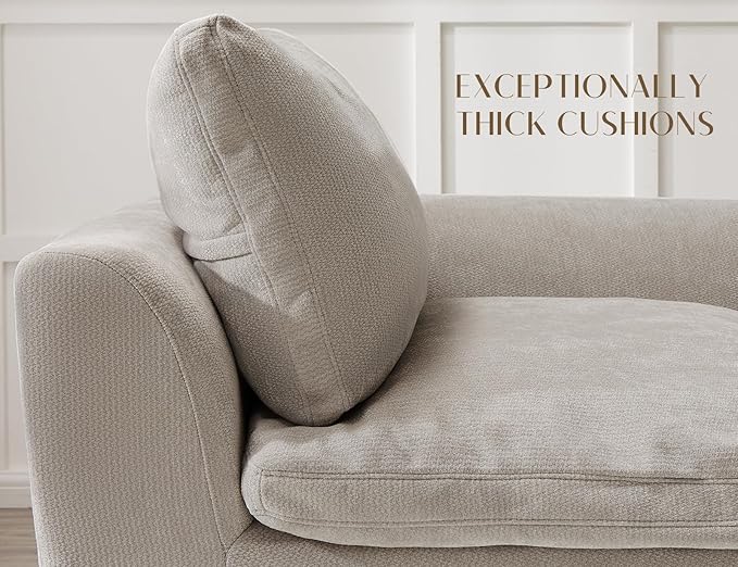 48.6" Single Sofa, Small Boneless Couches for Living Room, Cloud Couch for Bedroom, Office, Light Grey