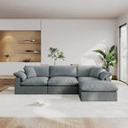 Modular Sectional Sofa Cloud Couch,Down Filled Comfy Cloud Modern Sofa,L Shape Oversized Couch Cushion Covers Removable for Living Room,Light Blue