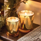 Thymes Frasier Fir Candle – Pine Needle Design – Holiday Scented Candle – Notes of Crisp Siberian Fir, Cedarwood & Sandalwood – Luxury Home Fragrance Gifts for Women & Men – Gold (Gilded, 13 oz)