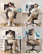 Hbada P1 Ergonomic Office Chair, Desk Chair with Adjustable Lumbar Support, Home Office Desk Chair with 2D Headrest, Flip-up Armrest, Swivel Computer Chair, Black