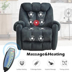 CANMOV Power Lift Recliner Chair for Elderly with Massage & Heat, Overstuffed Recliner Chairs for Adults, Electric Recliners with Type-C & USB Port, Side Pockets, for Living Room, Grey