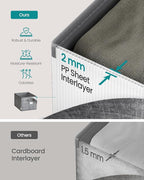 SONGMICS Storage Cubes, 15.7 x 11.8 x 9.5 Inches Non-Woven Fabric Bins with Double Handles, Set of 3, Closet Organizers for Shelves, Foldable, for Clothes, Cattail Gray UROB440G01