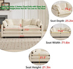 Aoowow Modular Sectional 2 Seater Cloud Sofa Couch for Living Room,78" Loveseat Couch with Deep Seat,Modern Chenille 2 Seat Sofas,Fluffy Small Couches for Bedroom,Small Spaces (Beige, 2 Seater)