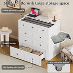 Twin Murphy Bed with Built-in Charging Station, Space-Saving Murphy Bed Chest Twin with Drawer, Foldable, for Home Office Guest Room Bedroom White