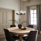 Kichler Winslow 19.75" Chandelier in Olde Bronze®, 5-Light Chandelier for Dining Room, Living Room, or Bedroom, Clear Seeded Glass, (19.75" W x 16" H), 44030OZ