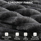 106" Cloud Couch Corduroy Modular Sectional Sofa L-Shape Boneless Couch with Wide Armrests and Cup Holders for Living Room Bedroom, No Assembly Required (Grey)