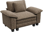 53.5" Modular Sectional Single Sofa, Soft Plush Chenille Armchair with Comfortable Deep Seat & Removable Arms for Living Room，Taupe