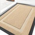 OLANLY Front Door Mat Indoor Outdoor Entrance, Waterproof All-Season, All-Weather Doormat, Sturdy Natural Rubber, Fade Resistant, Low Profile, Easy Clean Patio Porch Entryway Mat, 36x24, Beige
