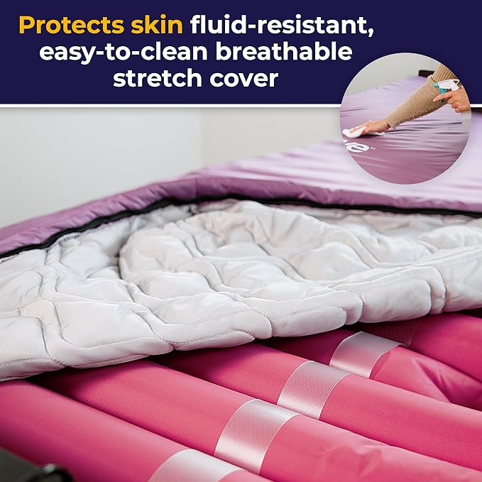 Drive Medical 14027 Med-Aire Low Air Loss Mattress Replacement System with Alternating Pressure, Dark Purple