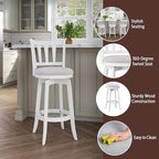 HILLSDALE Presque ISLE Wood BAR Height Swivel Stool White