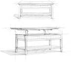 SIMPLIHOME Acadian Lift Top Coffee Table - 48 inch Wide Solid Wood Transitional Pop-up Cocktail Table in Brunette Brown, Classic Living Room Table with Lift-up Storage Compartment and Open Shelf