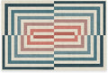 RUGGABLE x Jonathan Adler Washable Modern Area Rug – Op Art Teal 2x3, Stain-Resistant, Non-Slip – Small Machine Washable Rugs for Living Room, Bedroom, Hallway, Entryway & Bathroom–with Standard Pad