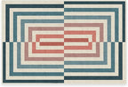 RUGGABLE x Jonathan Adler Machine Washable Modern Area Rug – Op Art Teal 2x3, Stain-Resistant, Non-Slip – Small Rugs for Living Room, Bedroom, Hallway, Entryway & Bathroom–with Cushioned Pad