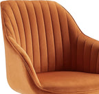 Zouron Mid Century Modern Swivel Accent Chair with Gold Metal Legs, Upholstered Swivel Chair No Wheels, Side Accent Arm Chair Vanity Chair for Small Space Home Office Living Room Bedroom, Cinnamon