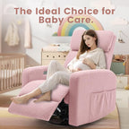 Power Swivel Recliner Chairs for Adults, Electric Glider Rocking Chair Nursery, Glider Recliner Nursery Chair with Classified Side Pocket, Nursery Rocking Chairs with USB and Type-C Ports