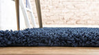 Unique Loom Solid Shag Collection Area Rug (2' 2" x 6' 5" Runner, Sapphire Blue/ Navy Blue)