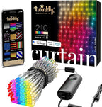 Twinkly Christmas Curtain Lights 210 RGB+W LEDs - App-Controlled, Sync with Music, Indoor & Outdoor Use, Compatible with Google Assistant, Amazon Alexa, Apple HomeKit, Bluetooth & WiFi Connectivity