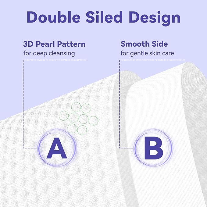 Face Towels Disposable, Face Towelette Disposable, Soft Disposable Face Towel for Makeup Remover, Thick Face Cloths for Women Cleansing, Skin Care, 7.8"×7.8", 80 Count (2 Pack)