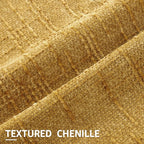 decorUhome Mustard Yellow Chenille Throw Pillow Covers 24x24 Set of 2 Thick Textured Slubby Couch Pillow Covers Farmhouse Accent Modern Neutral Decorative Pillow Cases for Bed Sofa Living Room