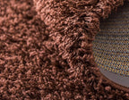 Unique Loom Solid Shag Collection Area Rug (10' x 13' Rectangle, Chocolate Brown)