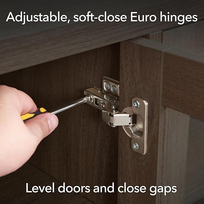 Henn&Hart 28" Fluted Wooden Accent Cabinet, Modern Ribbed Sideboard Buffet Cabinet with 2 Doors and an Adjustable Shelf for Living Room, Dining Room, Bedroom or Entryway, Alder Brown